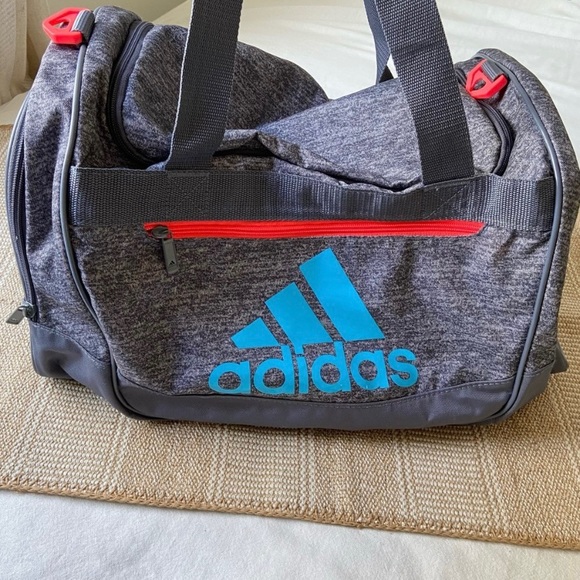 adidas Bags Adidas Athletic Duffel Bag Medium Heather Gray Neon